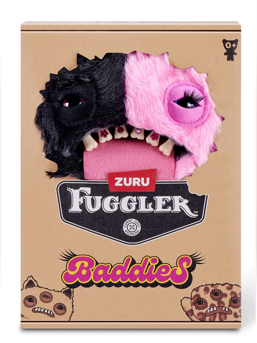 ZURU Fuggler Baddies Pink & Black Funny Ugly Monster Plush New